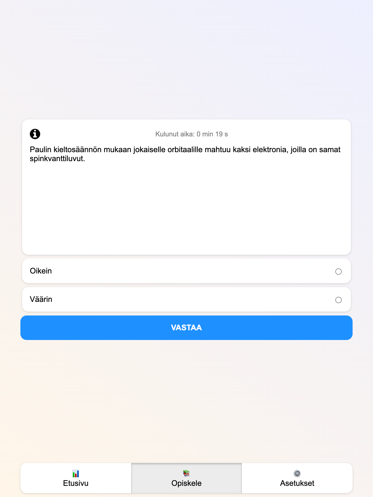 Kemian väitetehtävä